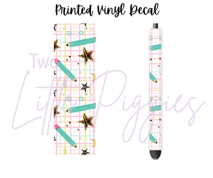 Printed Vinyl - Pencil Star Plaid