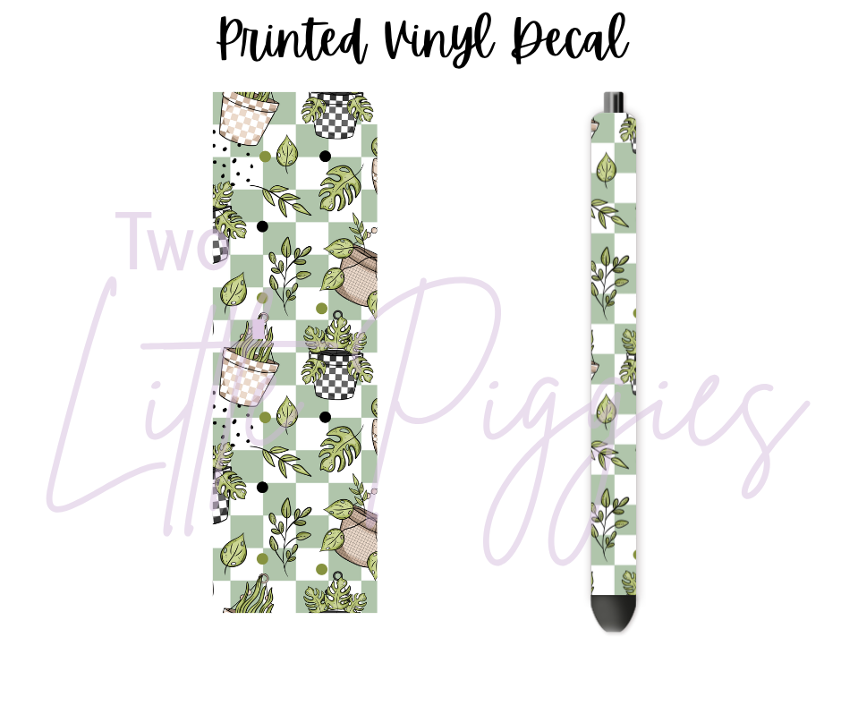 Printed Vinyl - Checkered Plants