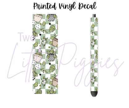 Printed Vinyl - Checkered Plants