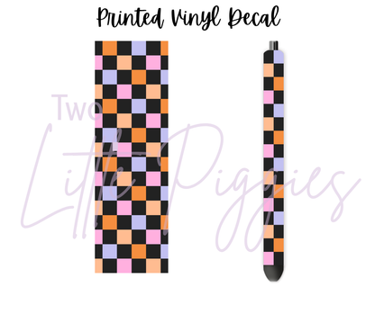 Printed Vinyl - Halloween Checker