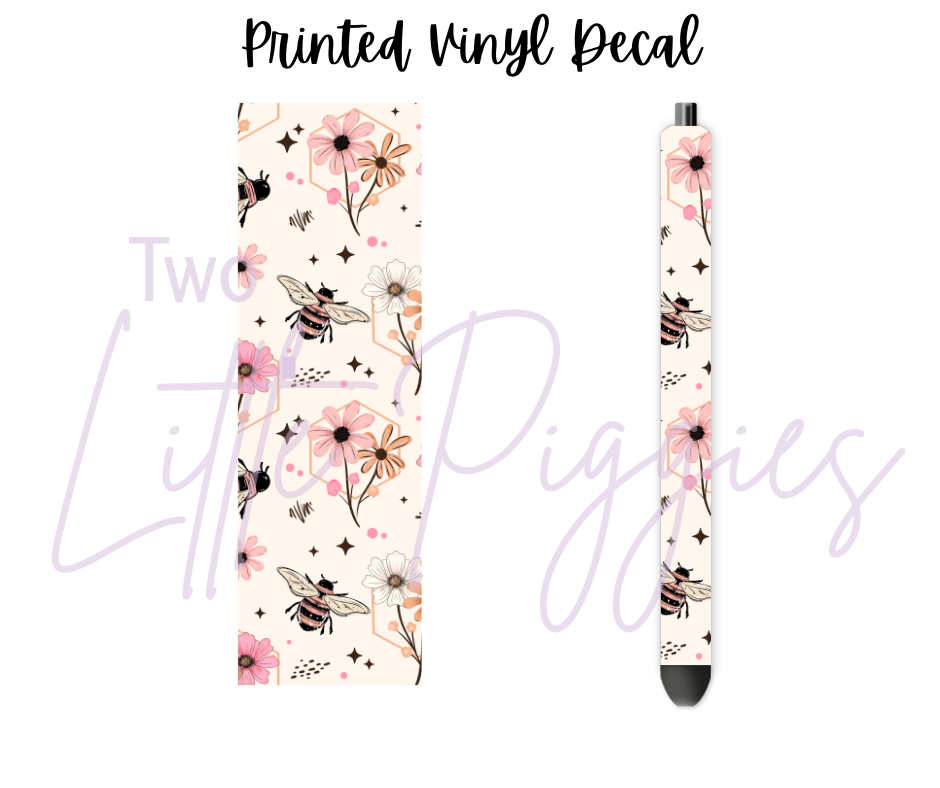 Printed Vinyl - Floral Honeycomb