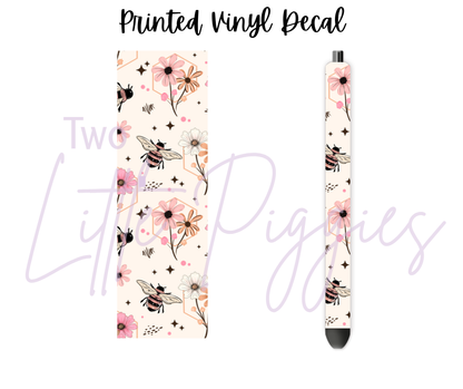 Printed Vinyl - Floral Honeycomb