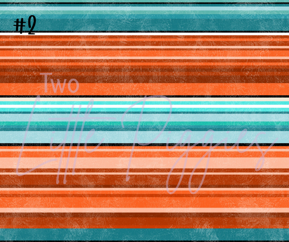 Printed Vinyl - Orange Turquoise Aztec