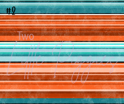 Printed Vinyl - Orange Turquoise Aztec