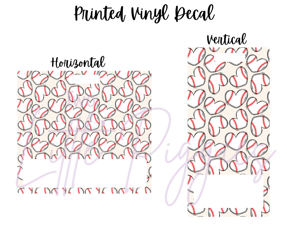 Printed Vinyl - Baseball Hearts