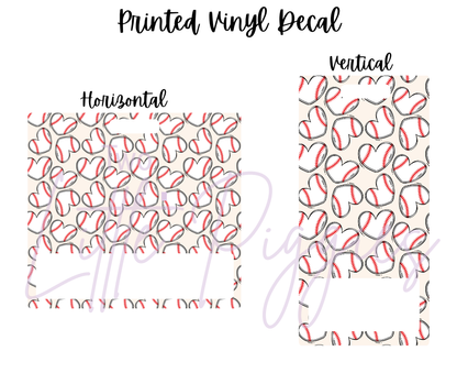 Printed Vinyl - Baseball Hearts