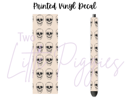 Printed Vinyl - Black and Cream Skulls