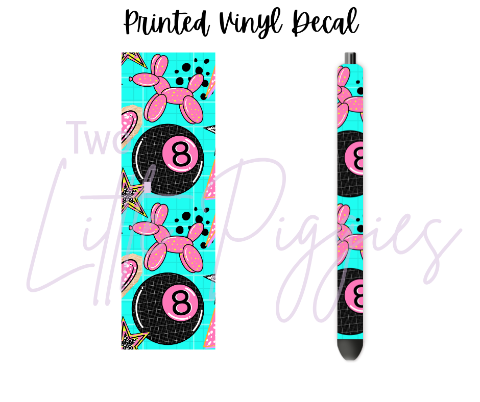 Printed Vinyl - Pink and Teal 8 Ball
