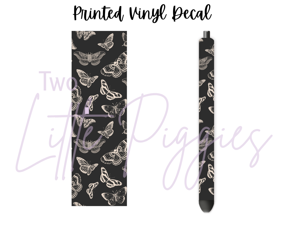 Printed Vinyl - Black and Cream Moths