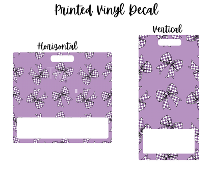 Printed Vinyl - Purple Checkered Bows