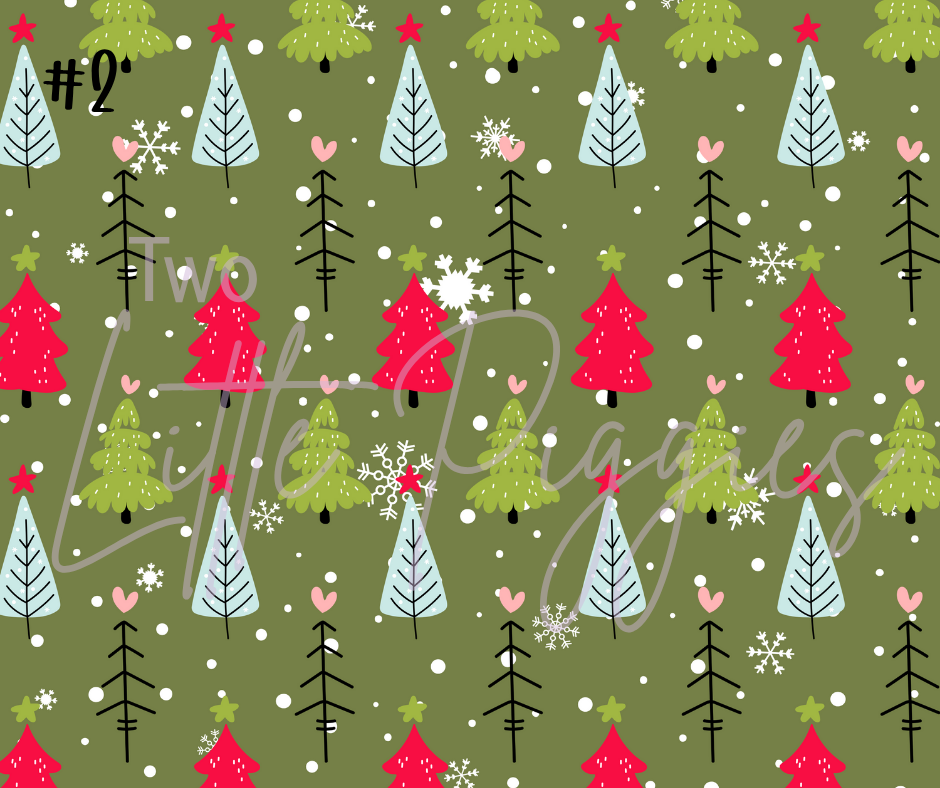 Printed Vinyl - Retro Pink Christmas