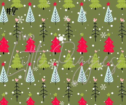 Printed Vinyl - Retro Pink Christmas