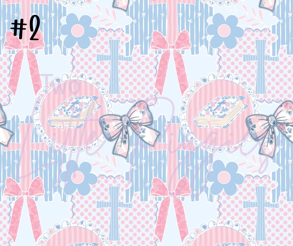 Printed Vinyl - Crosses and Bows