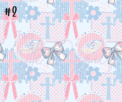 Printed Vinyl - Crosses and Bows