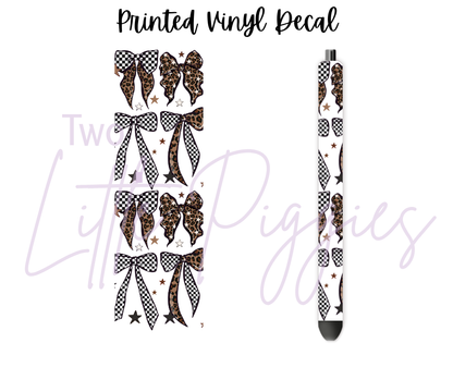 Printed Vinyl - Leopard and Checkered Bows