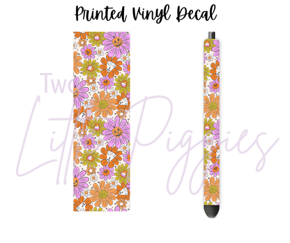 Printed Vinyl - Retro Halloween Flowers