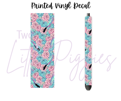 Printed Vinyl - Knives and Flowers