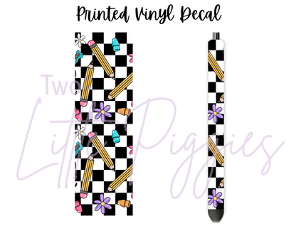Printed Vinyl - Checkered School