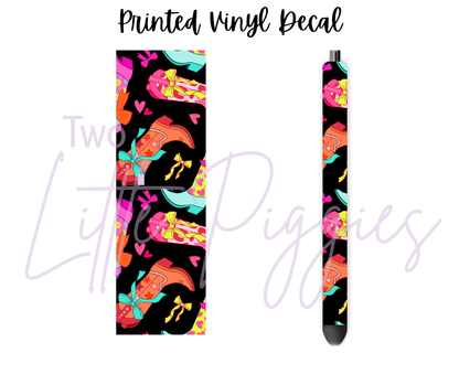 Printed Vinyl - Neon Cowgirl Boots