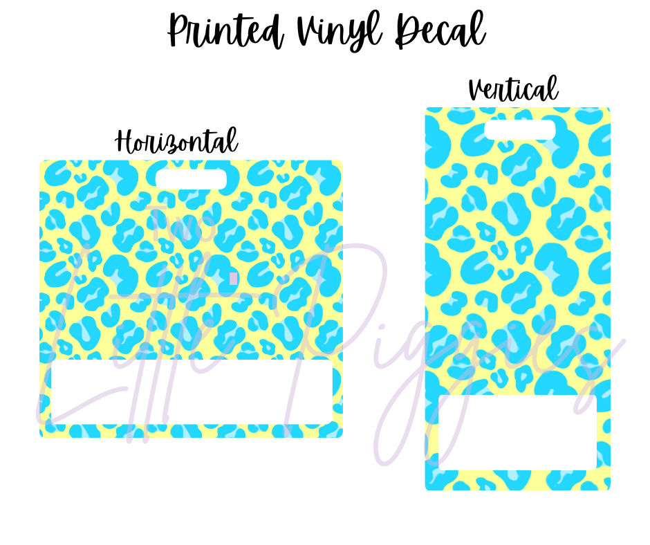 Printed Vinyl - Leopard - Blue and Neon Yellow