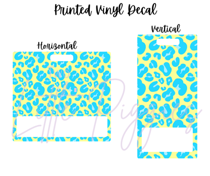 Printed Vinyl - Leopard - Blue and Neon Yellow