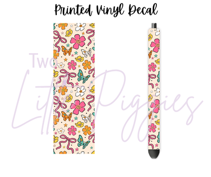 Printed Vinyl - Retro Bows on Cream