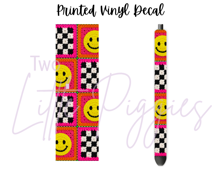 Printed Vinyl - Crochet Smiley
