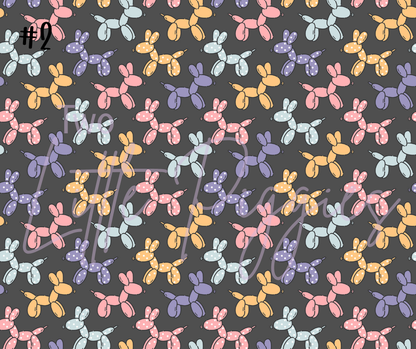 Printed Vinyl - Retro Balloon Dog - Purple