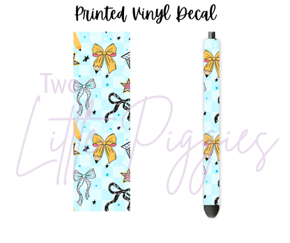 Printed Vinyl - School Bows and Paper Planes