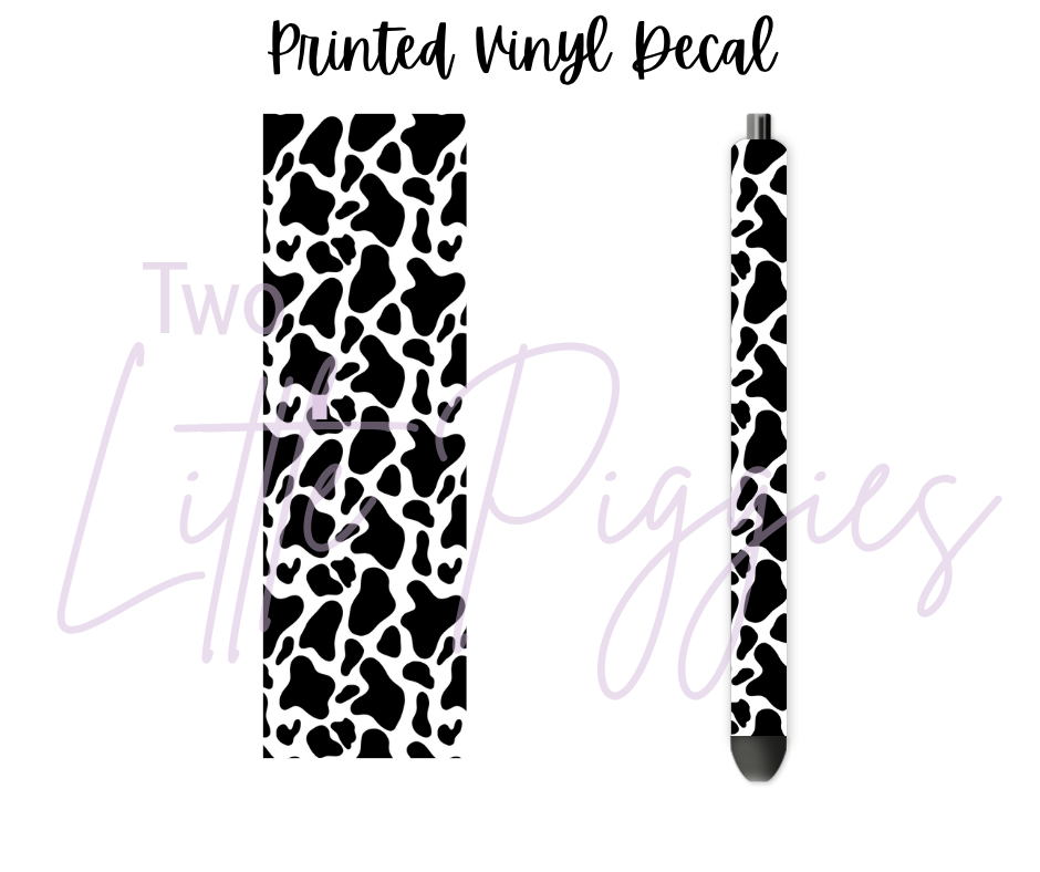 Printed Vinyl - Black Cow Print