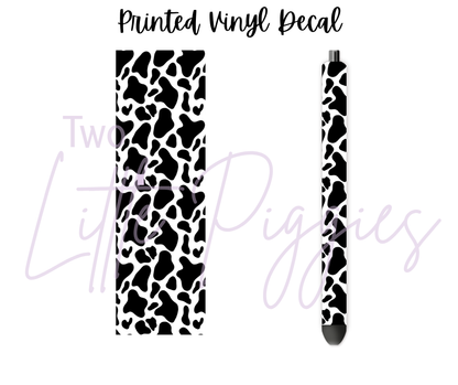 Printed Vinyl - Black Cow Print