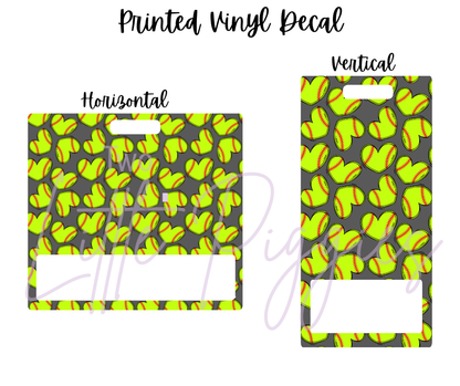 Printed Vinyl - Softball Hearts