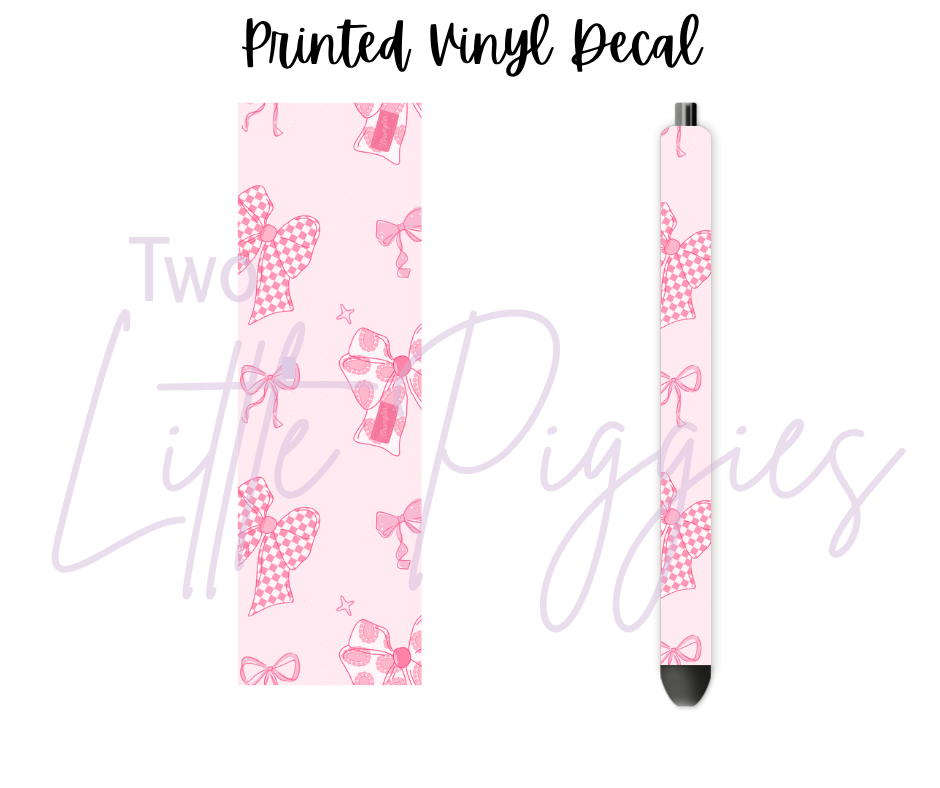 Printed Vinyl - Pink Western Bows