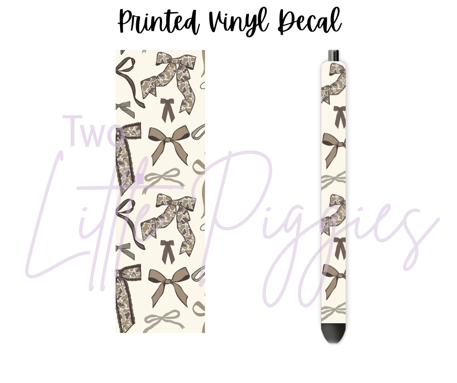 Printed Vinyl - Camo Bows
