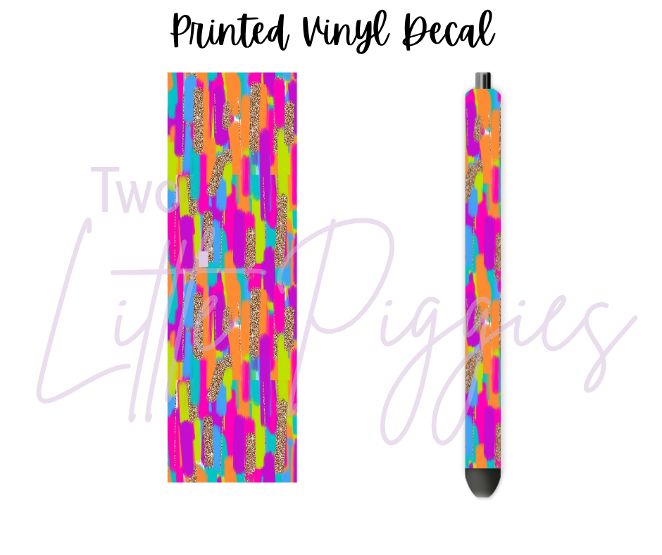 Printed Vinyl - Brushstroke Neon