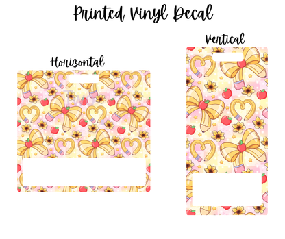 Printed Vinyl - Back to School - Heart Pencil Bow