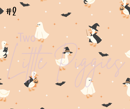 Printed Vinyl - Halloween Spooky Goose - Pink and Orange