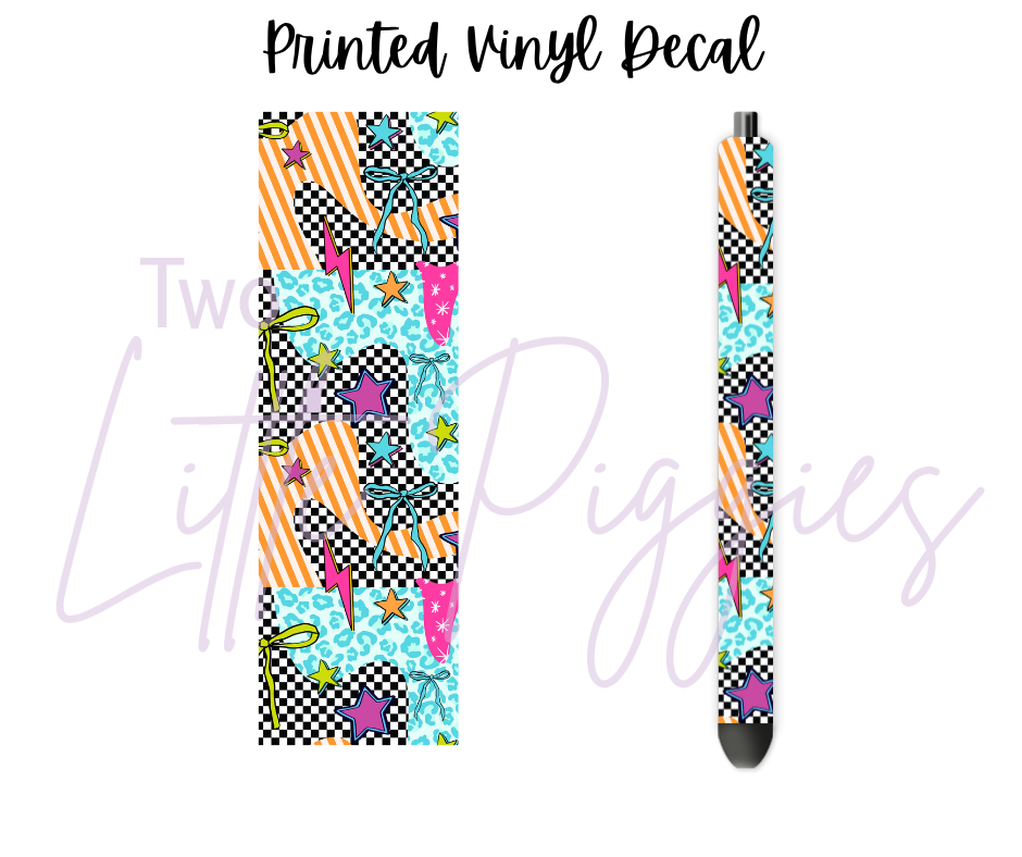 Printed Vinyl - Grunge Checkered Leopard