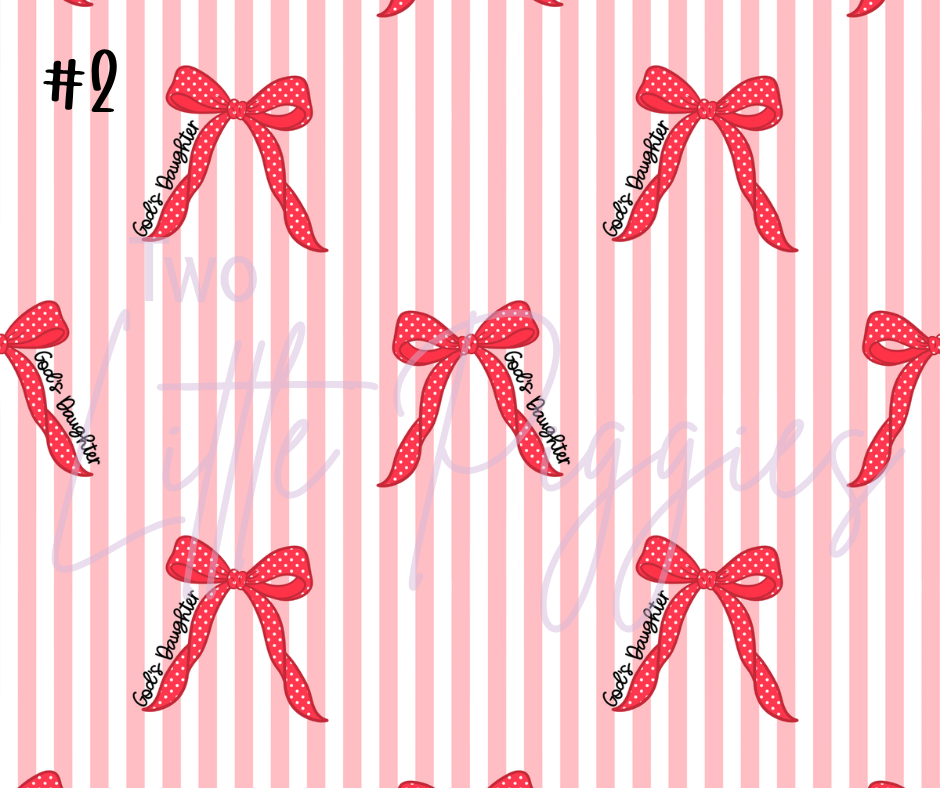 Printed Vinyl - God's Daughter Bows