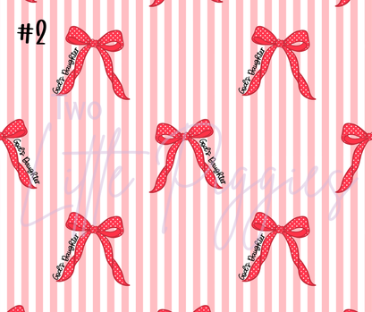 Printed Vinyl - God's Daughter Bows