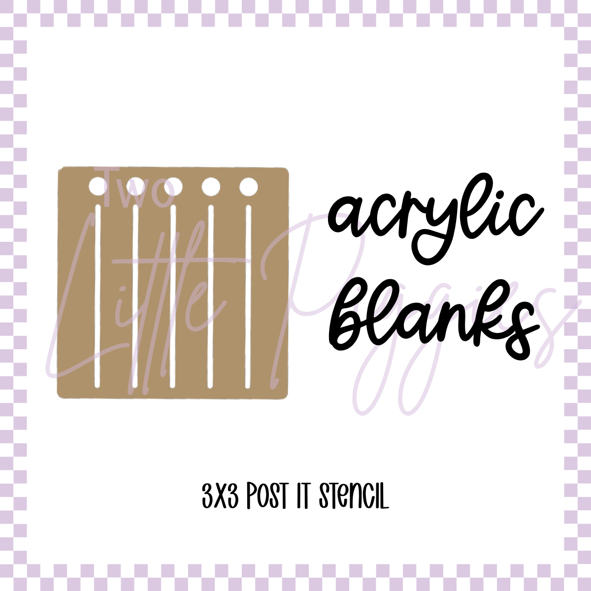 Acrylic Blank - 3x3 Sticky Note Stencil (Set of 3)