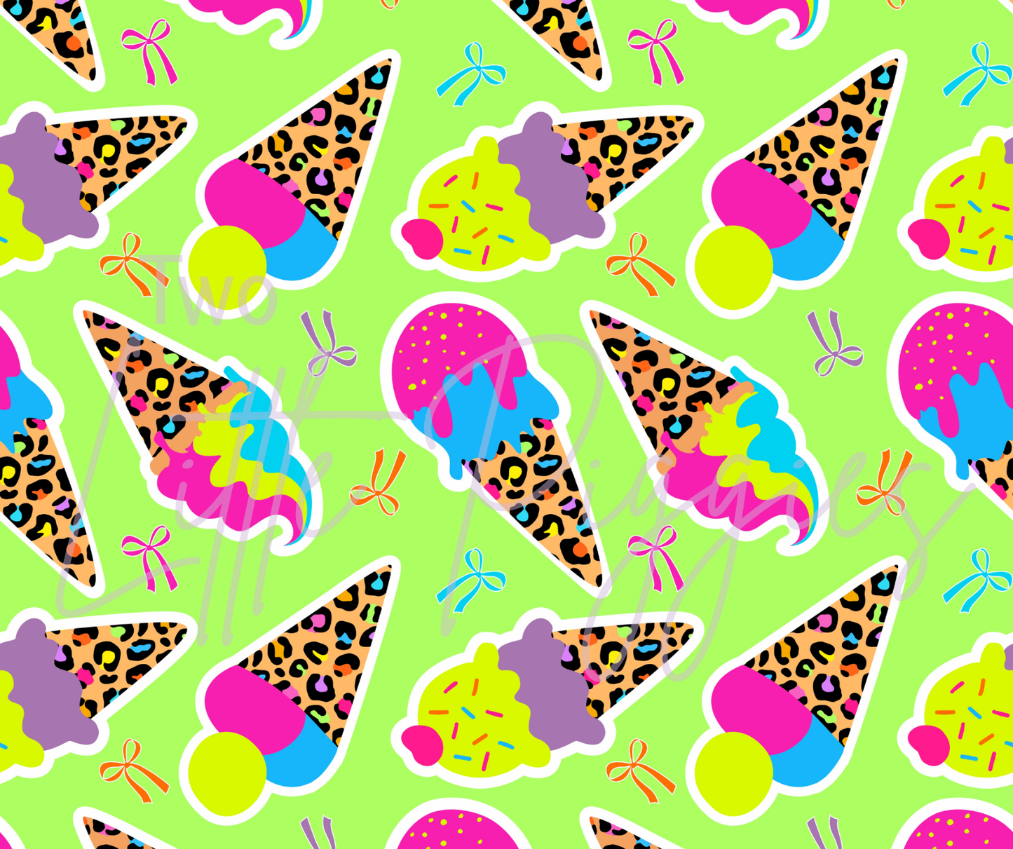 Printed Vinyl - Neon Ice Cream