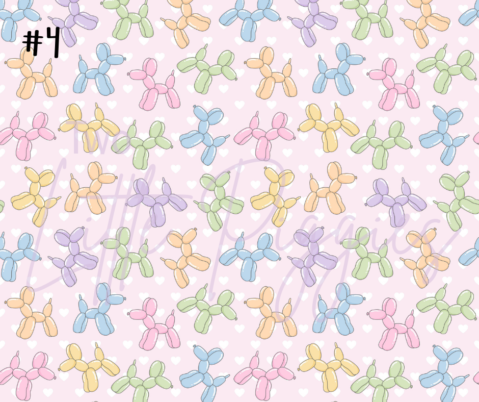 Printed Vinyl - Pastel Balloon Dogs