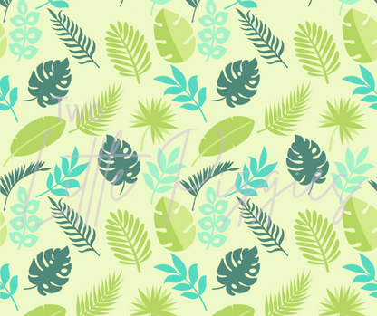 Printed Vinyl - Tropical Green Leaves