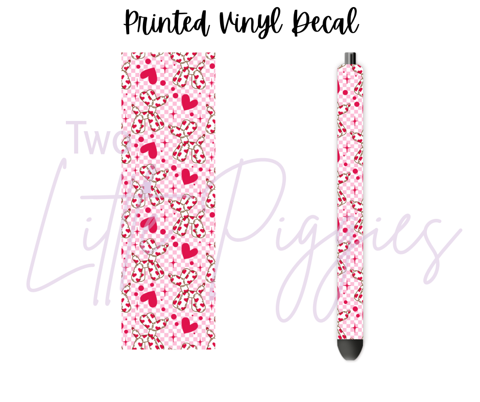 Printed Vinyl - Heart Balloon Dogs