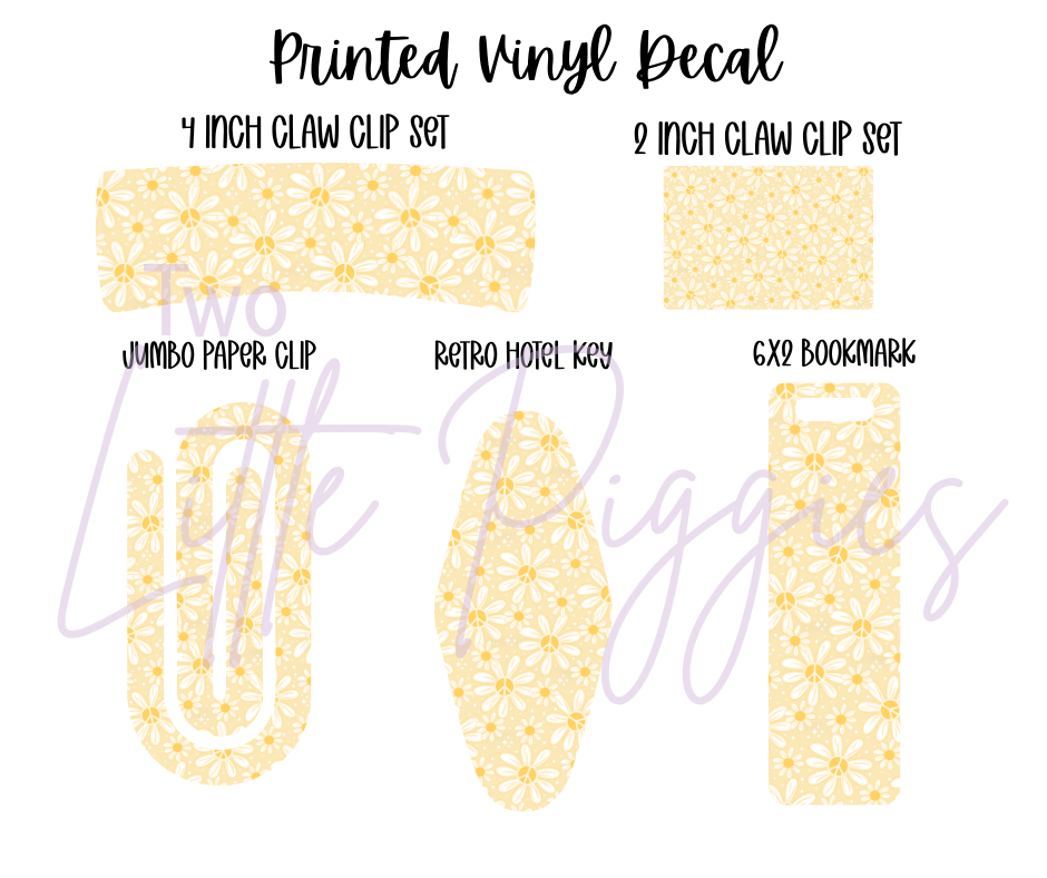 Printed Vinyl - Peace Flowers