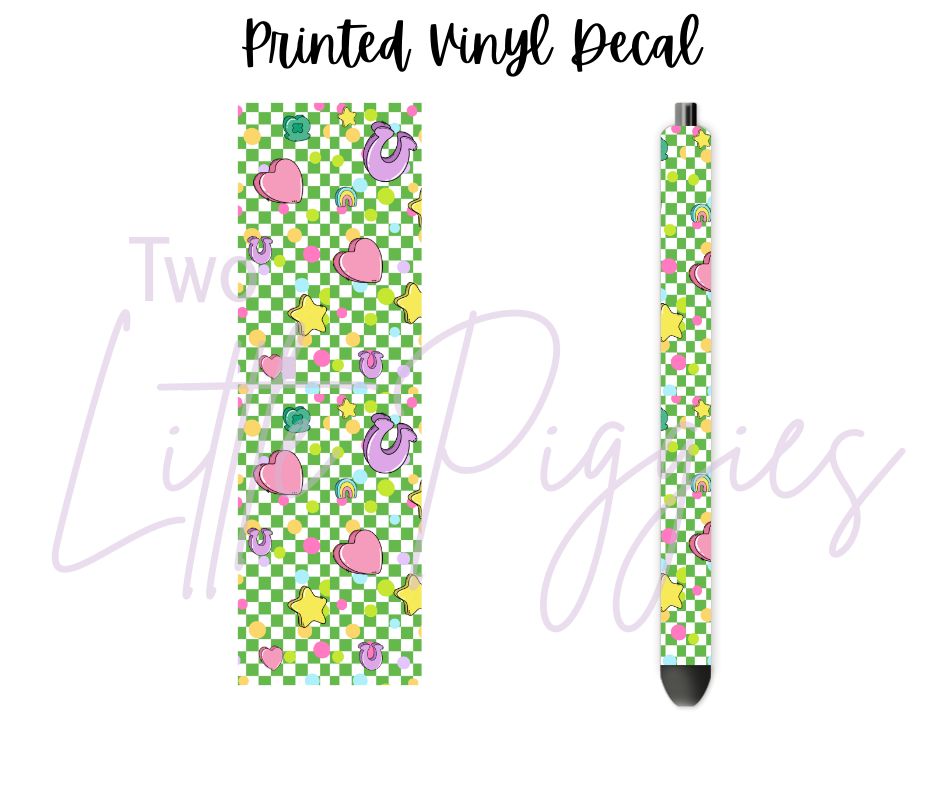 Printed Vinyl - St. Patrick's - Lucky Charms Checkered