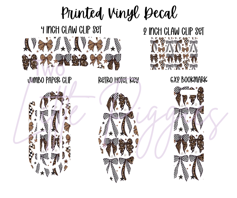 Printed Vinyl - Leopard and Checkered Bows