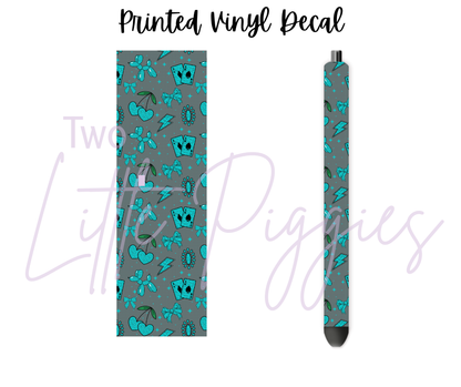 Printed Vinyl - Western Teal Crackle