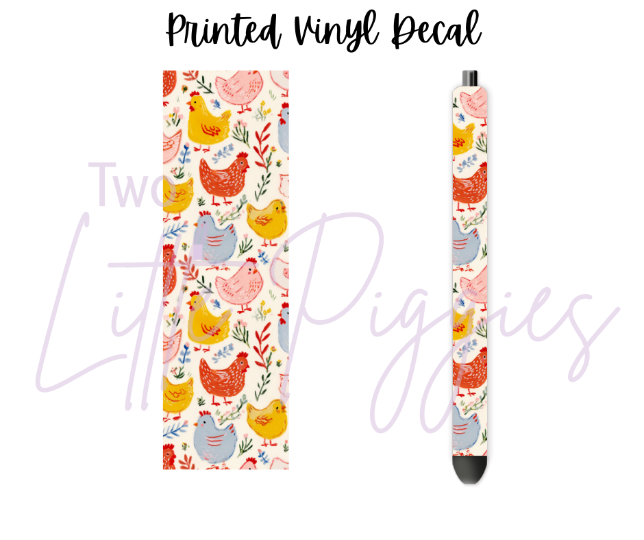 Printed Vinyl - Spring Chicken Doodle